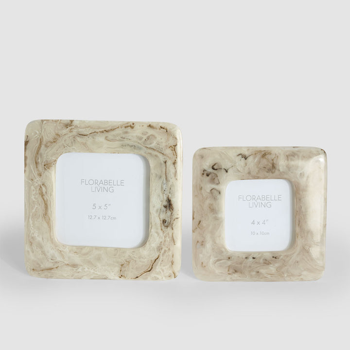 Mist 5 x 5" Resin Photo Frame Beige