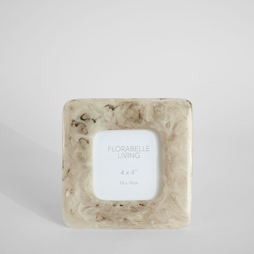 Mist 4 x 4" Resin Photo Frame Beige