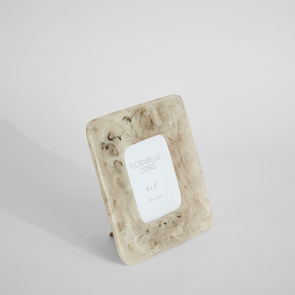 Mist 4 x 4" Resin Photo Frame Beige