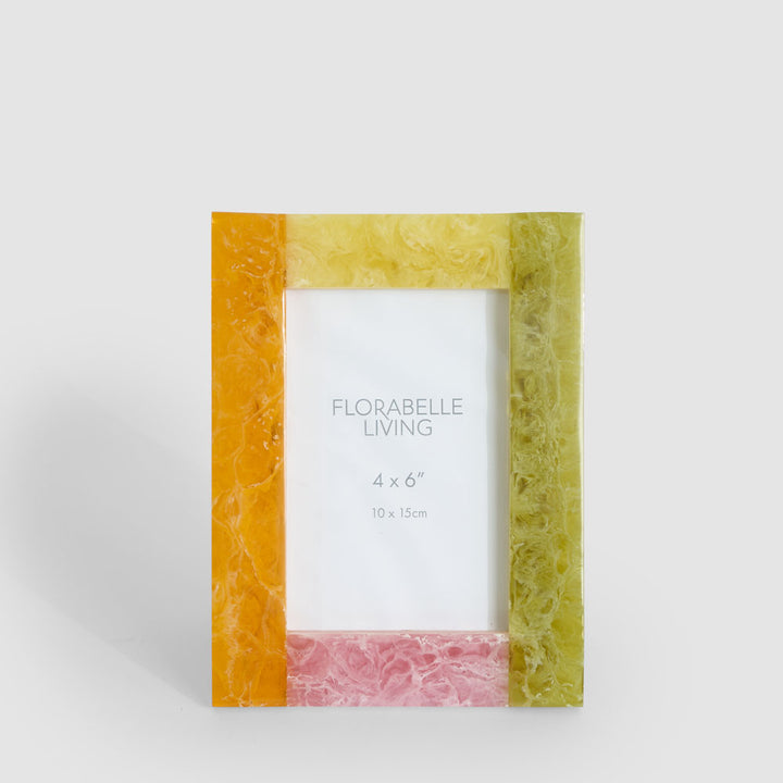 Dawn 4 x 6" Resin Photo Frame Orange & Green