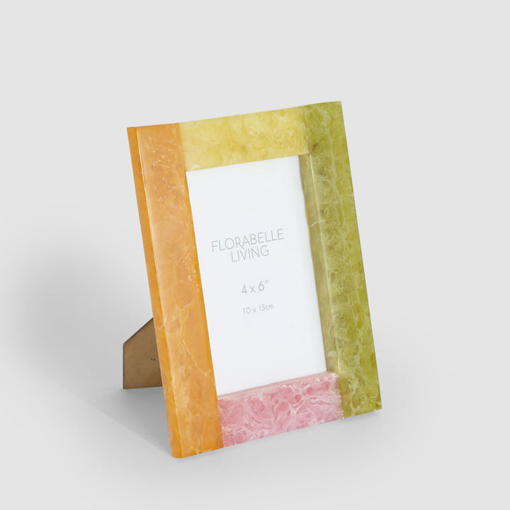 Dawn 4 x 6" Resin Photo Frame Orange & Green