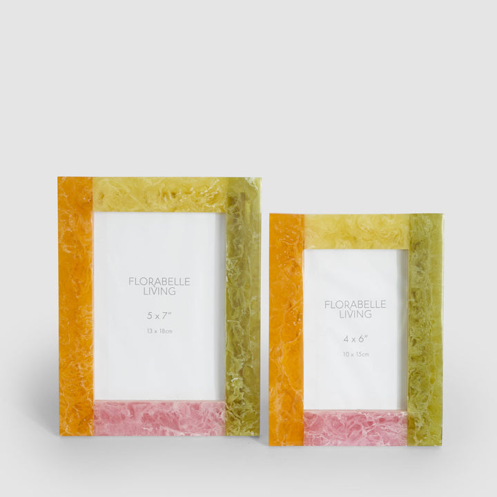 Dawn 5 x 7" Resin Photo Frame Orange & Green