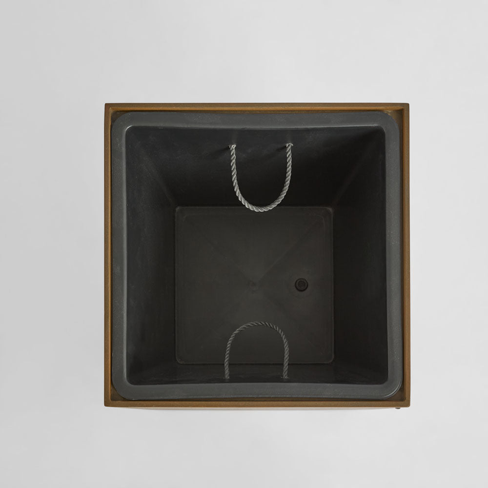 Odile Fiber Cement Planter with Wheels Rust