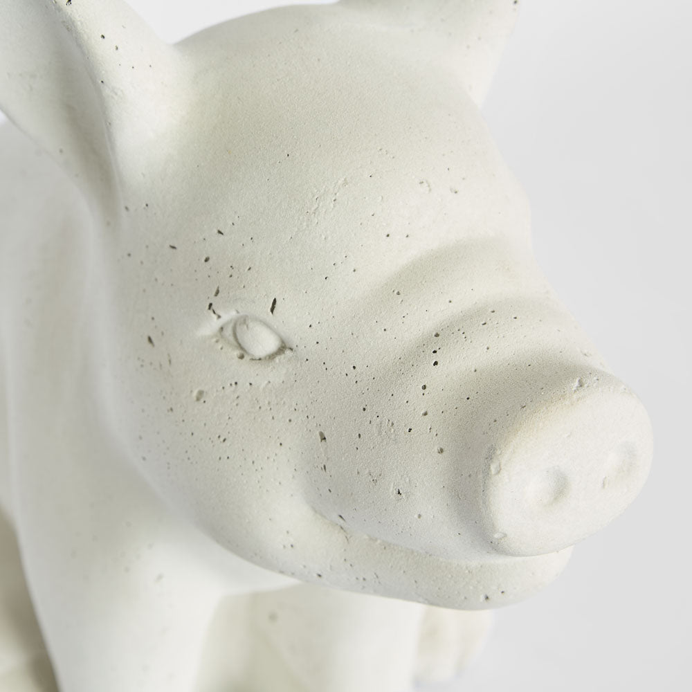Kevin Concrete Lava Sitting Pig White