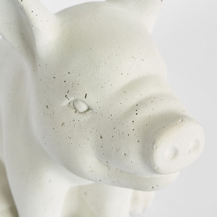Kevin Concrete Lava Sitting Pig White