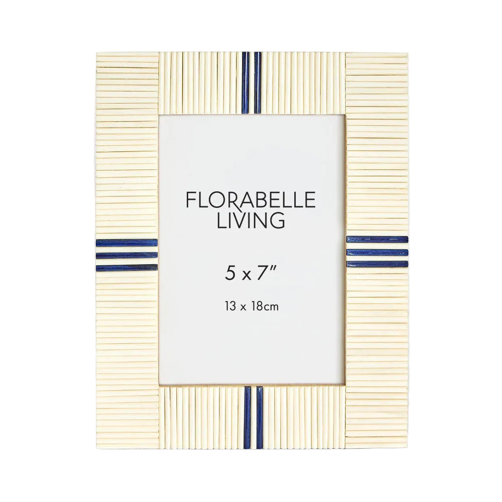 Safi Bone Inlay 5 x 7 " Photo Frame White