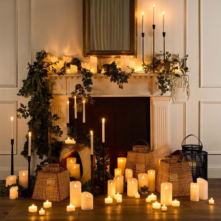 LED Battery Operated Wax Flameless Candle White 15cm