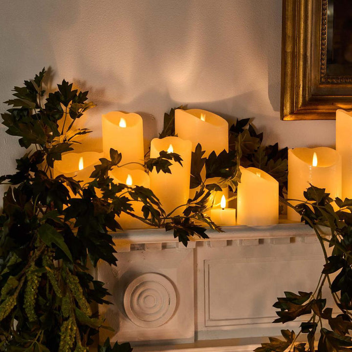 LED Battery Operated Wax Flameless Candle White 15cm