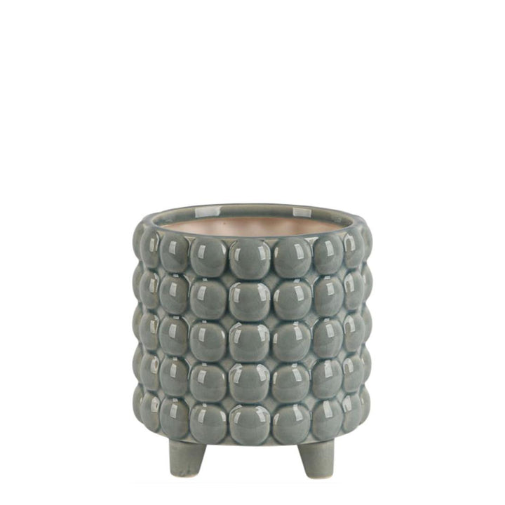 Bubble Ceramic Flowerpot Small Seafoam