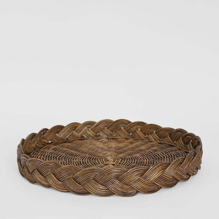 Twill Rattan Tray Brown