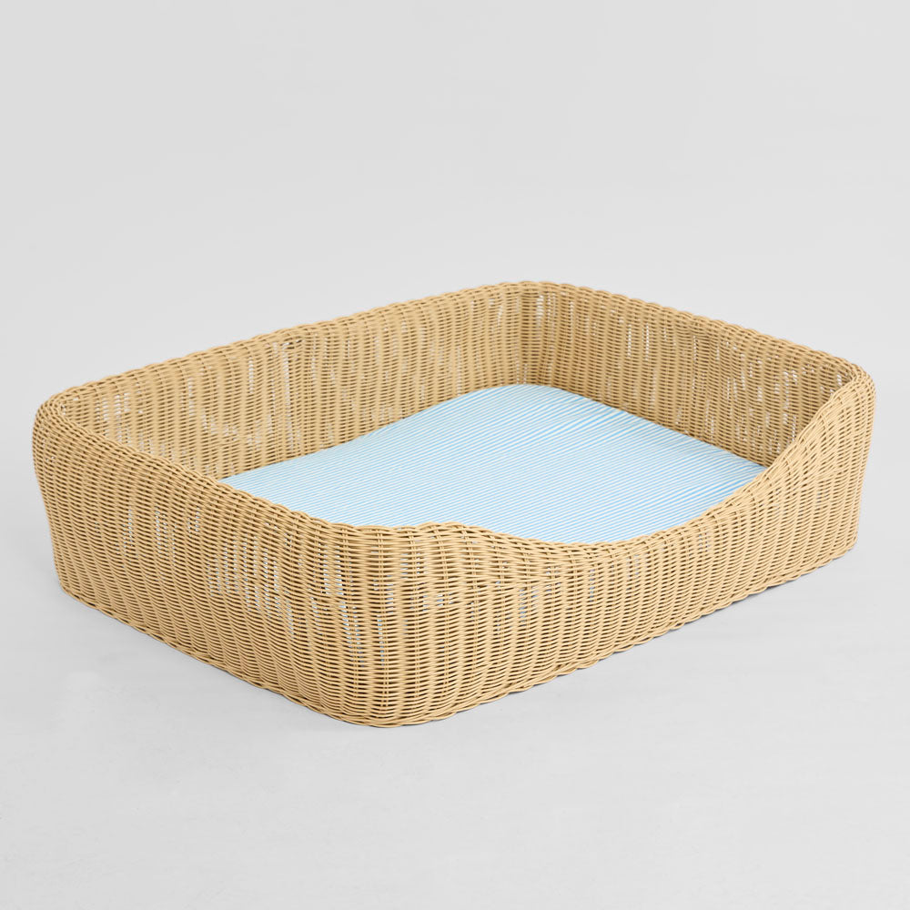 Snuggle Rattan Pet Bed Natural