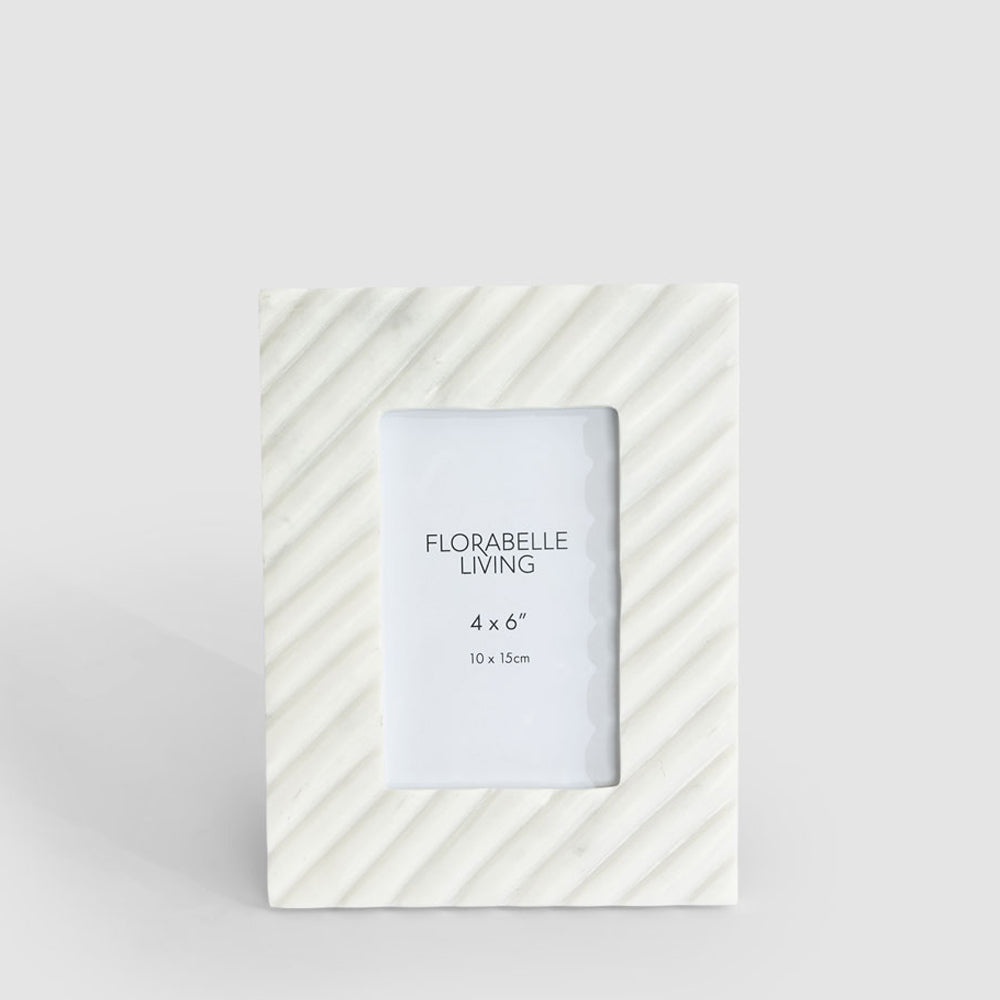 Cici Linea 4 x 6" Photo Frame Opal White Marble
