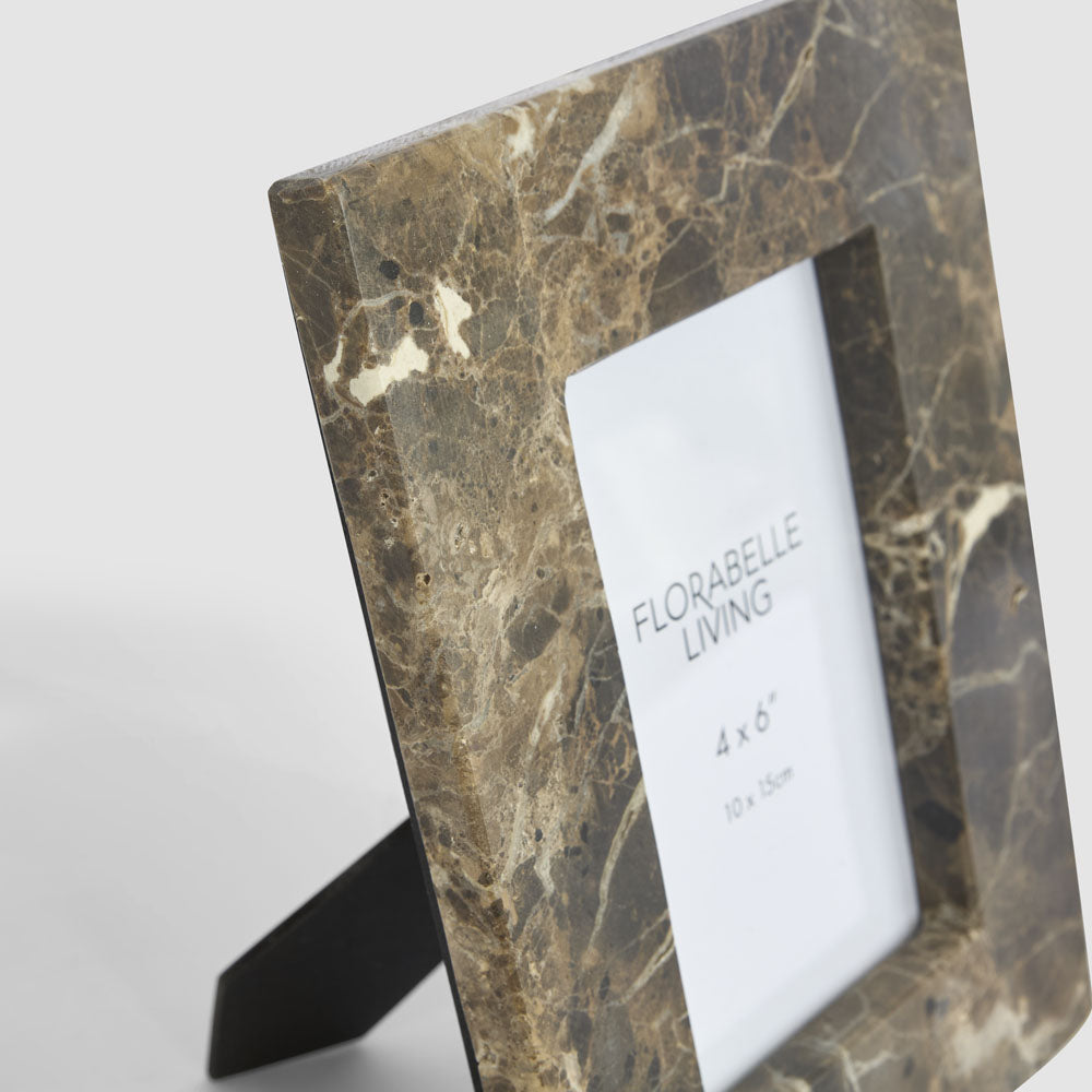 Oro 4 x 6" Photo Frame Dark Emperador Marble