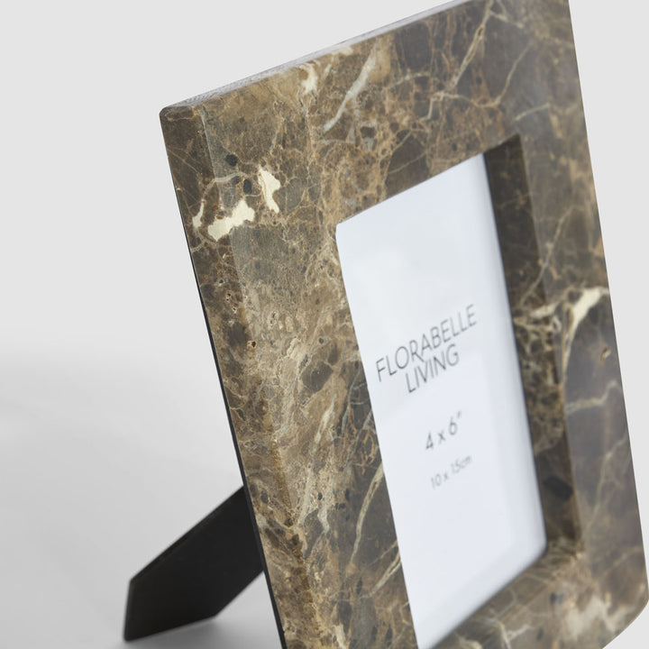 Oro 4 x 6" Photo Frame Dark Emperador Marble