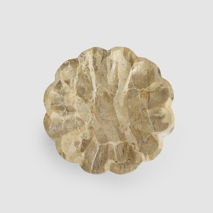 Oro Scallop Bowl Butterscotch Marble