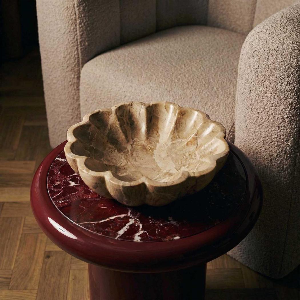 Oro Scallop Bowl Butterscotch Marble