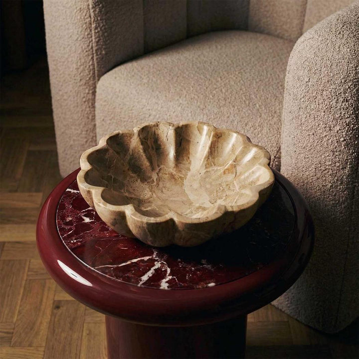 Oro Scallop Bowl Butterscotch Marble