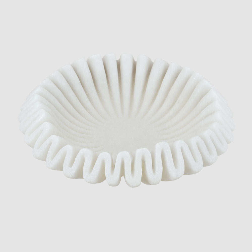 Wave Sandstone Bowl Small White