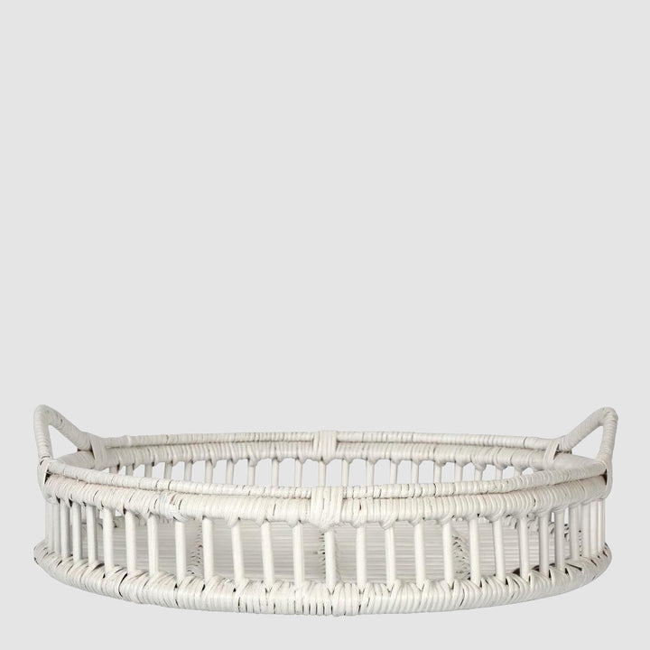 Trays Rattan Set of 2 Bahama White