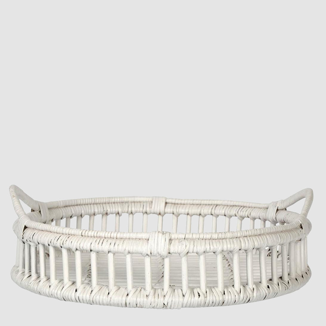 Trays Rattan Set of 2 Bahama White