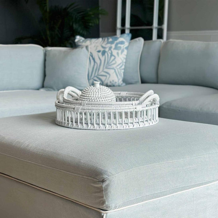 Trays Rattan Set of 2 Bahama White