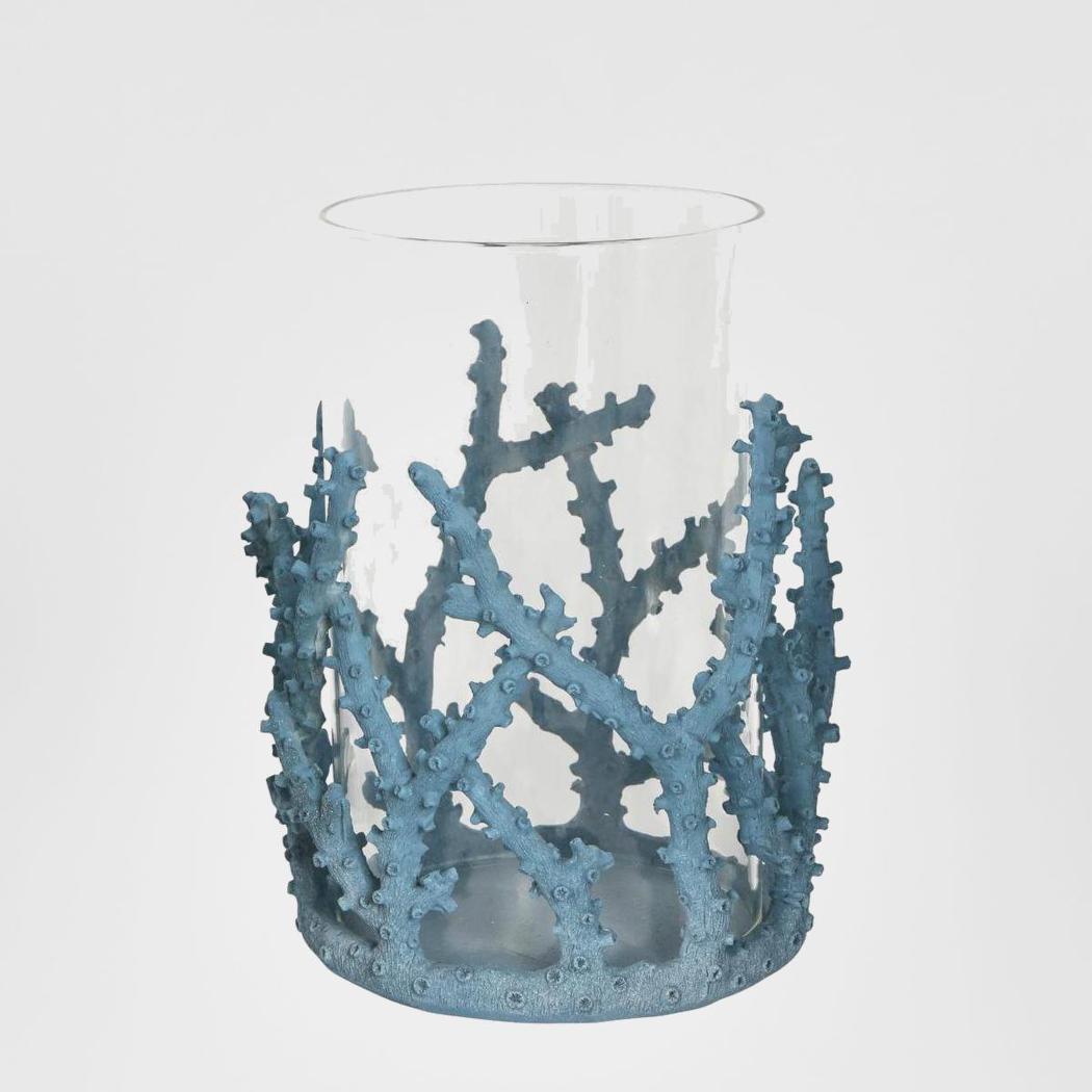 Coral Candle Holder Large Blue