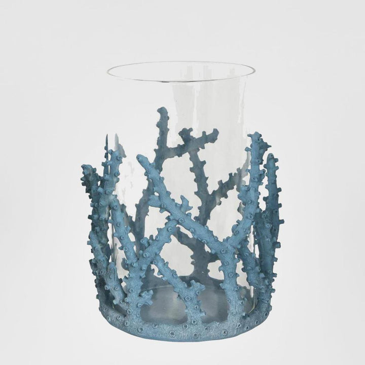 Coral Candle Holder Large Blue