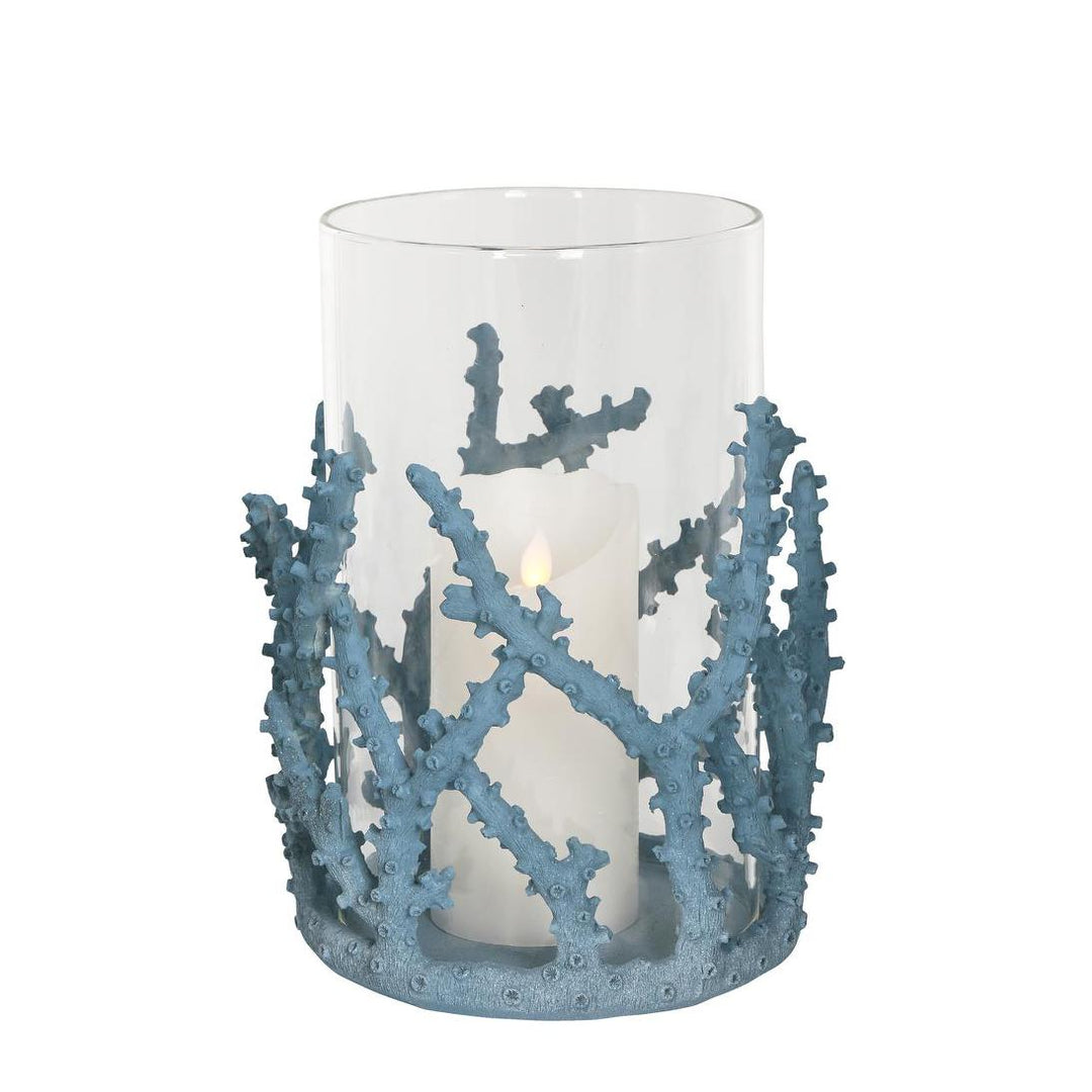 Coral Candle Holder Large Blue