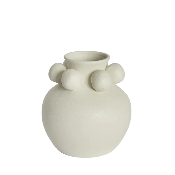 Tiki Round Vase Small White