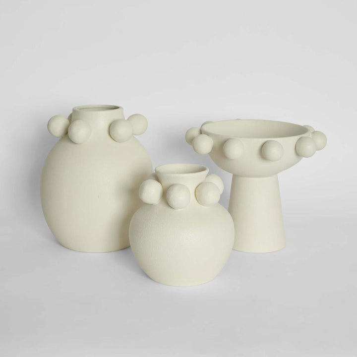 Tiki Round Vase Small White