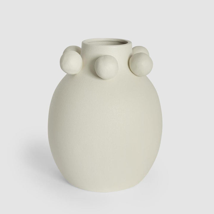 Tiki Round Vase Tall White 29cm