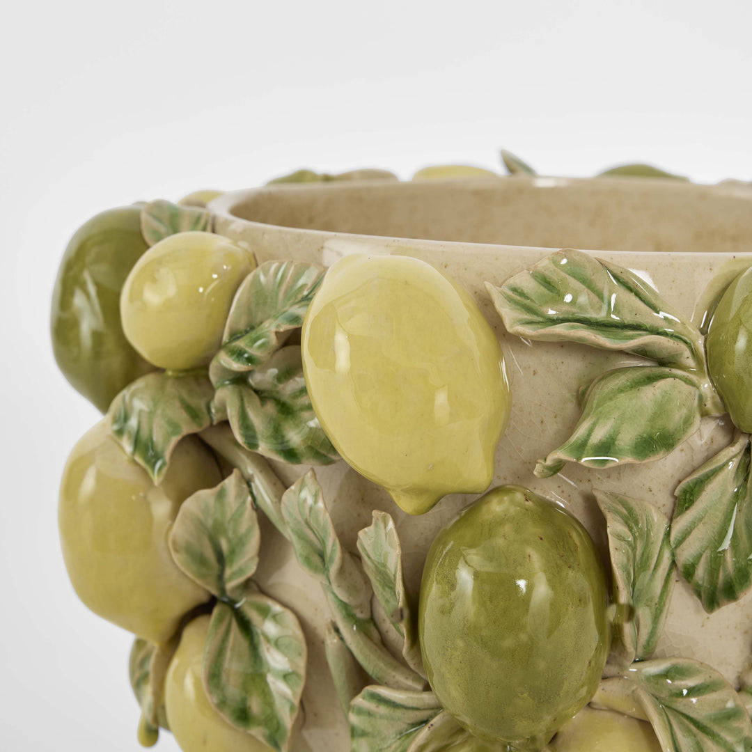 Lemon Vase Green & Yellow
