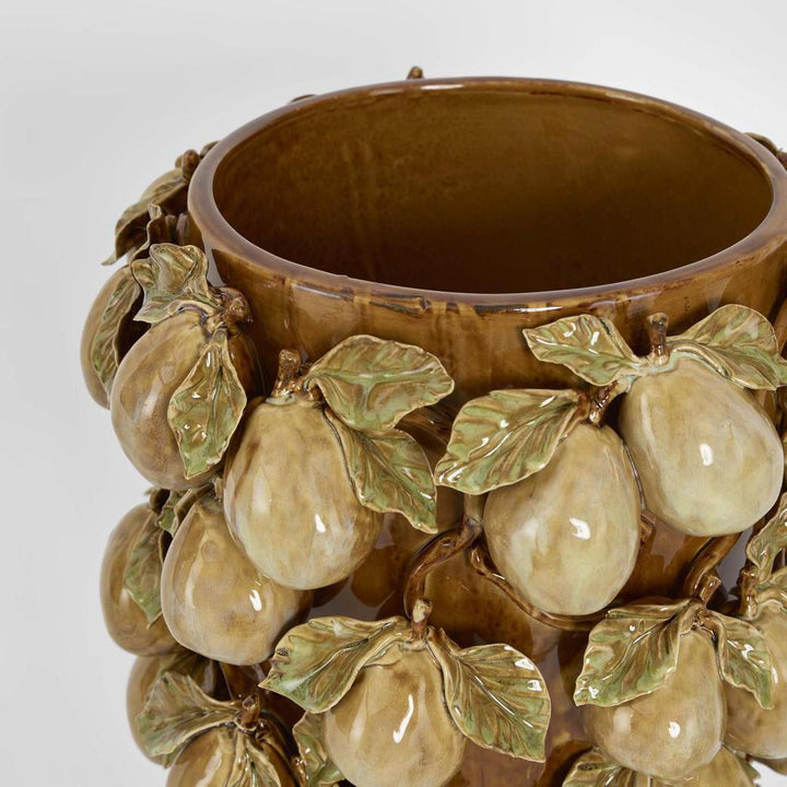 Pear Tall Vase Brown & Cream