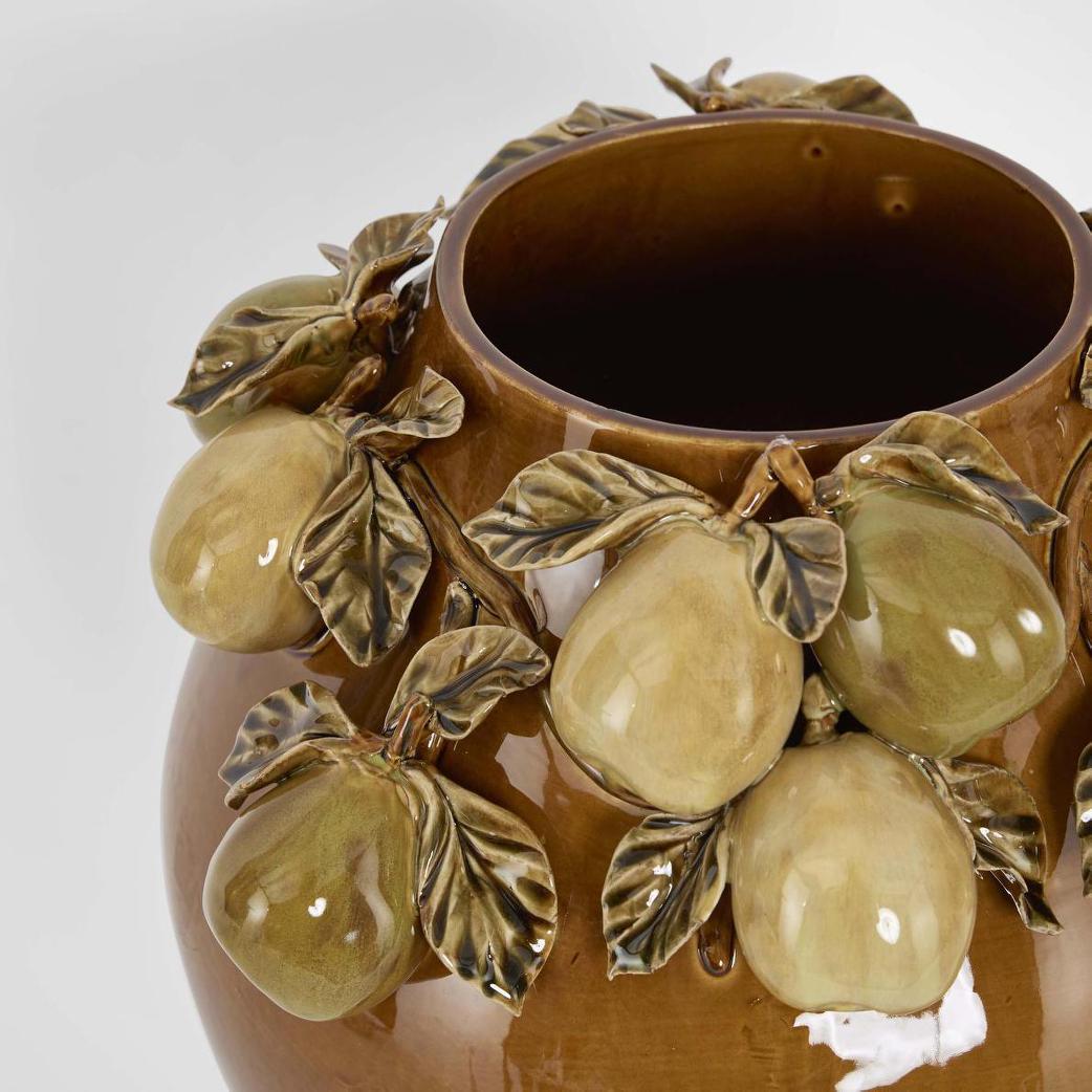 Pear Vase Brown & Cream
