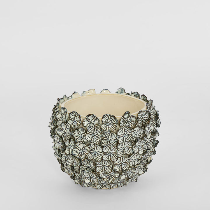 Bloom Vase Short
 Blue & White
