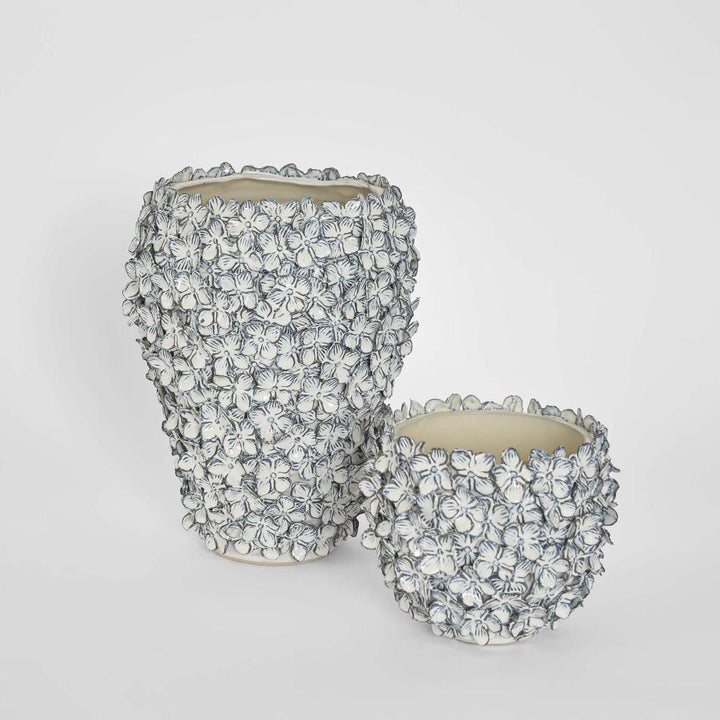 Bloom Vase Tall Blue & White