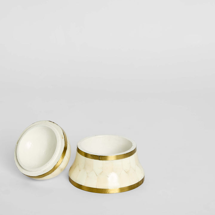 Suki Brass Box Medium White