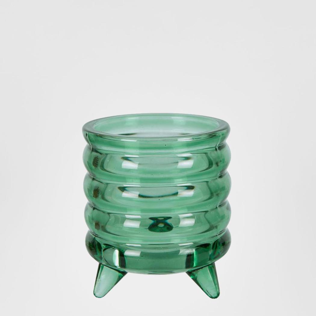 Ripple Tealight Holder Small Hunting Green