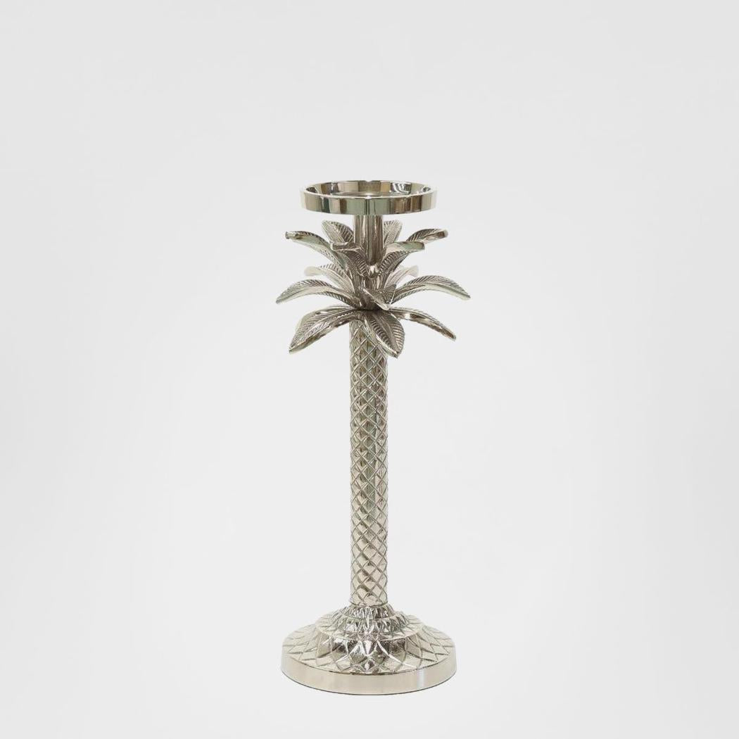Raffles Palm Candle Stick Silver Small