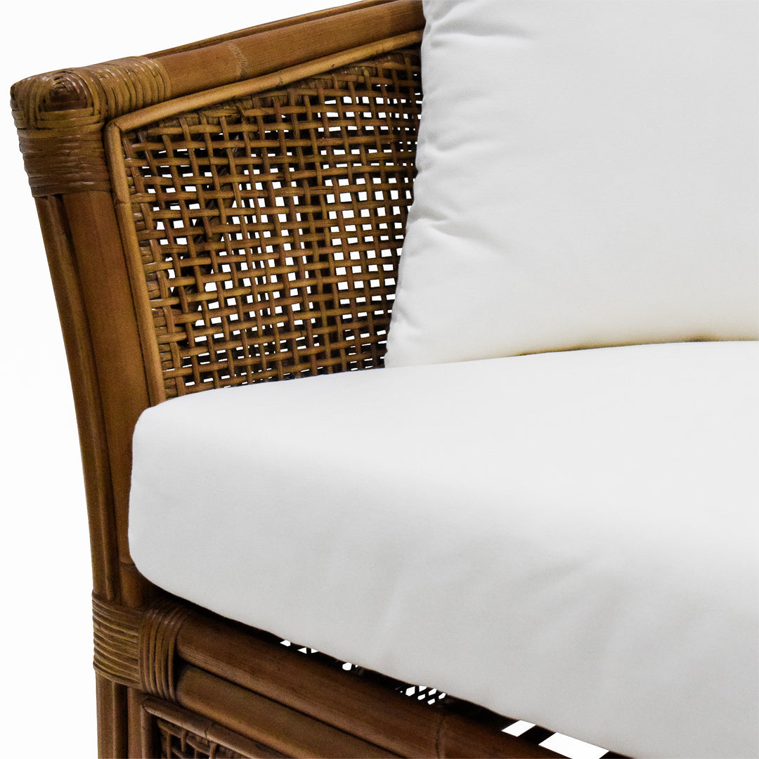 Cayman 2 Seat Rattan Sofa Cream Cushion