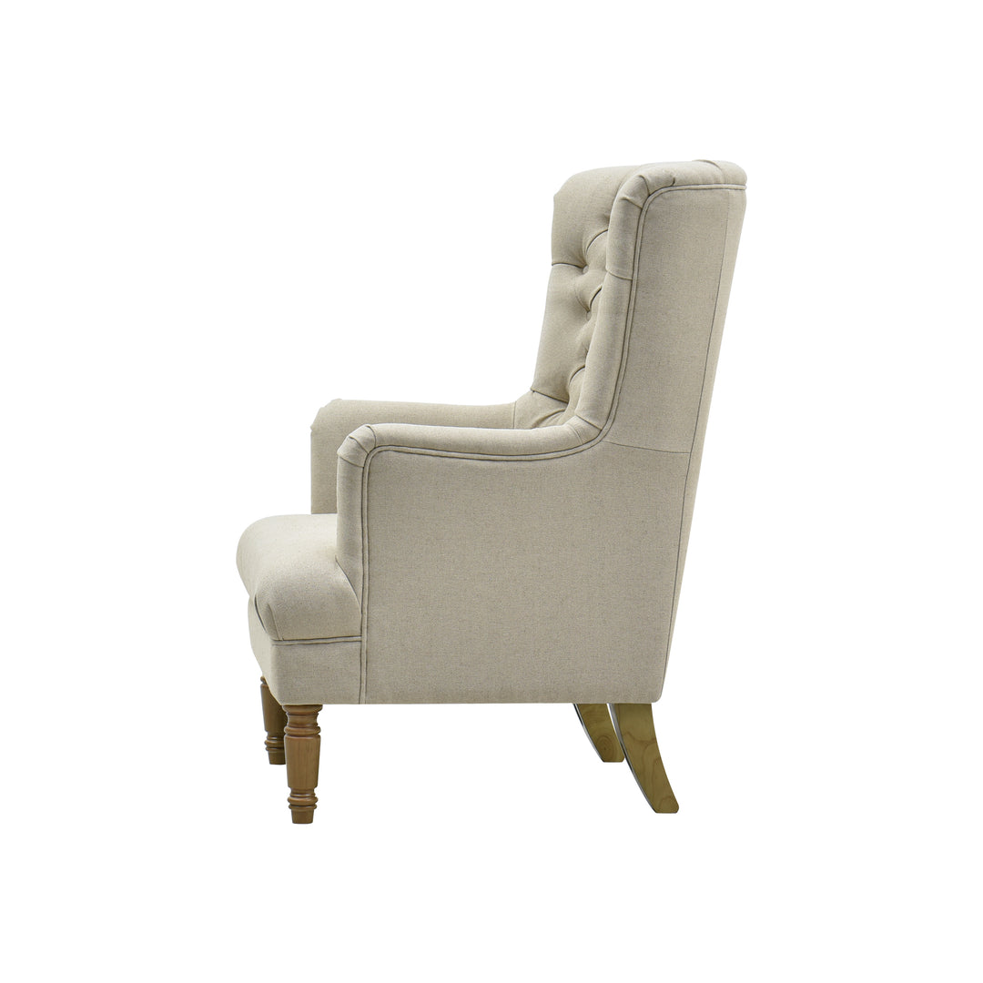 Bayside Hamptons Buttoned Armchair Natural Linen Blend