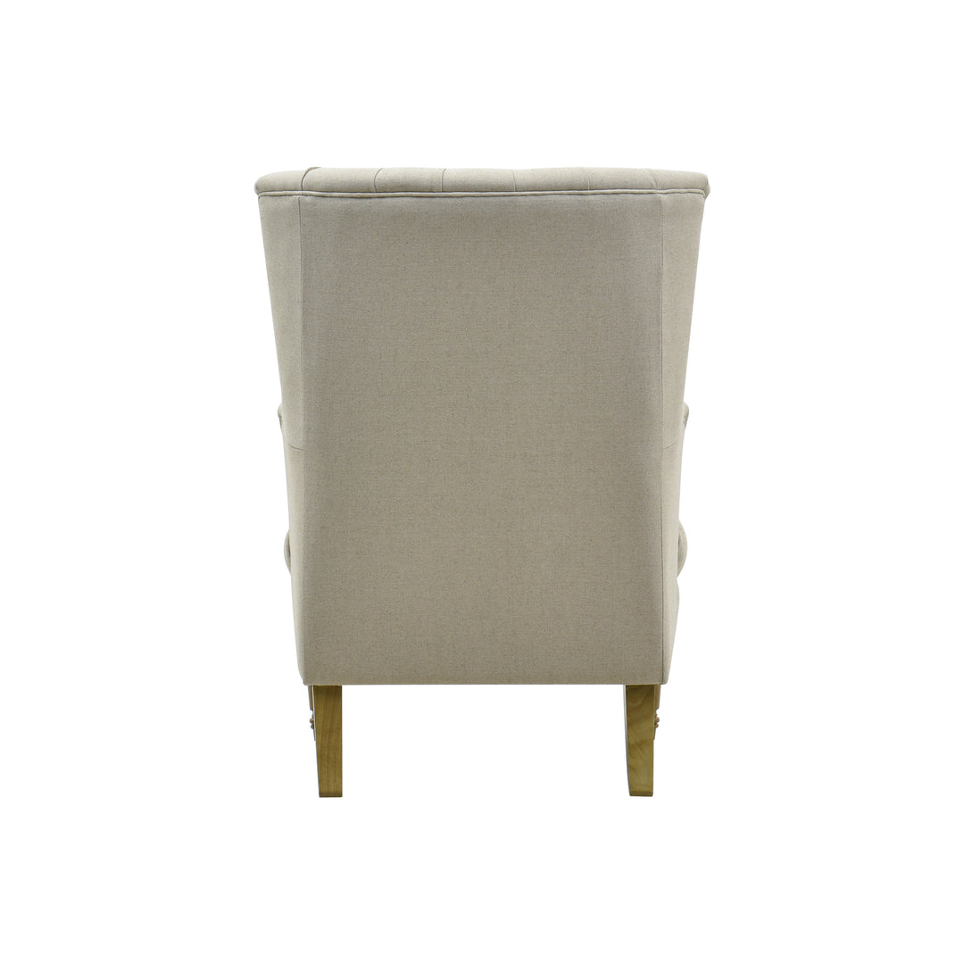 Bayside Hamptons Buttoned Armchair Natural Linen Blend