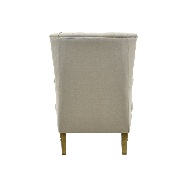 Bayside Hamptons Buttoned Armchair Natural Linen Blend