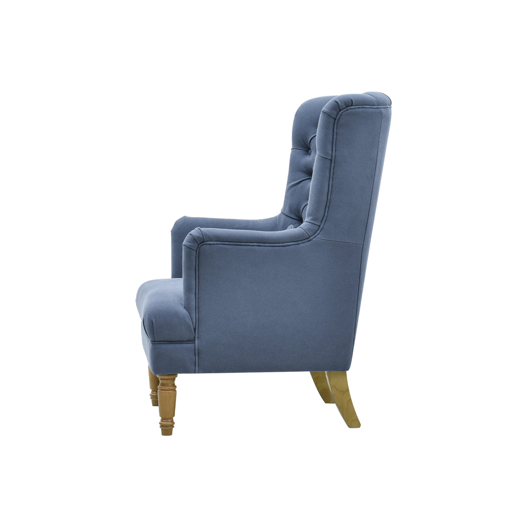 Bayside Hamptons Buttoned Armchair Navy Linen Blend