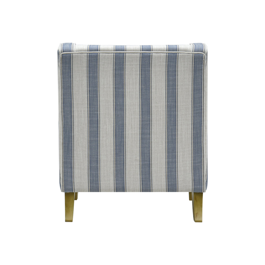 Bondi Hamptons Armchair Blue Sky Stripe W/White Piping