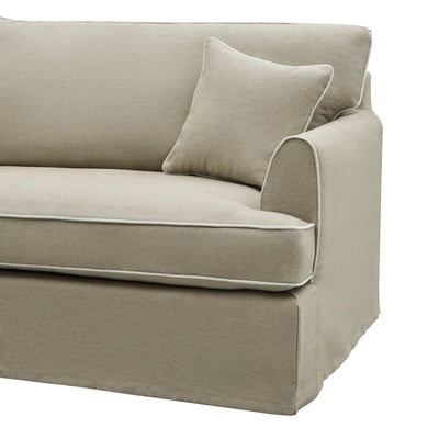 Byron Hamptons 4 Seat Sofa Natural W/White Piping