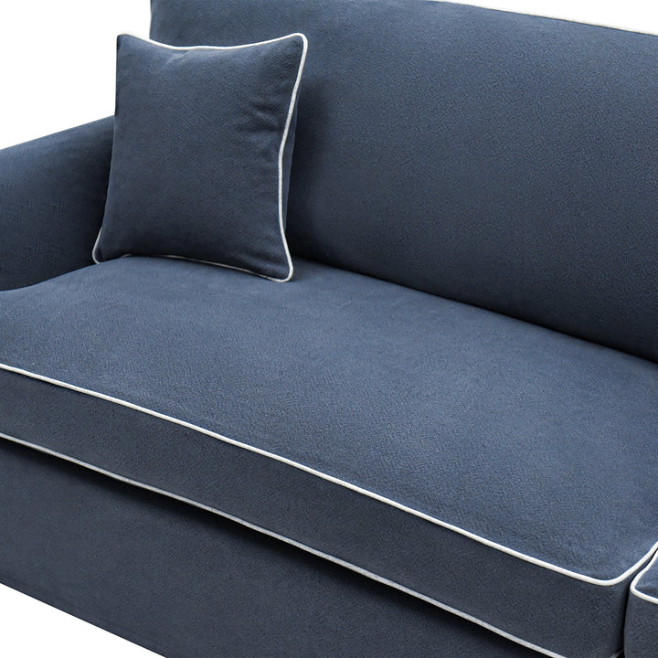 Byron Hamptons 4 Seat Sofa Navy W/White Piping