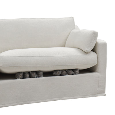 Clovelly 4 Seat Hamptons Sofa Ivory Linen Blend