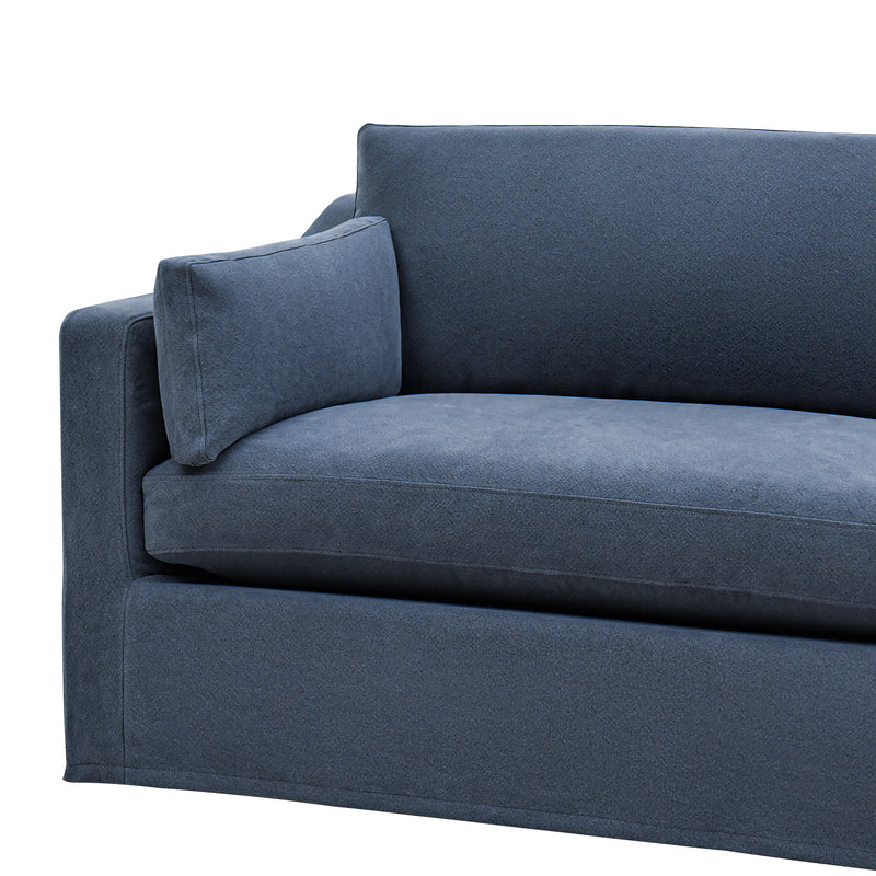 Slip Cover Only - Clovelly 4 Seat Hamptons Sofa Navy Linen Blend