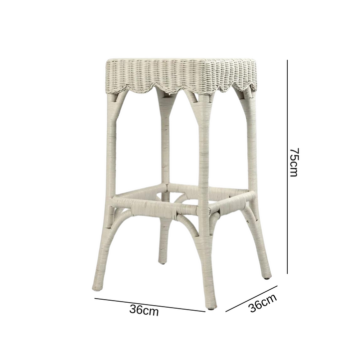 Belle Bar Stool White - Outdoor Undercover